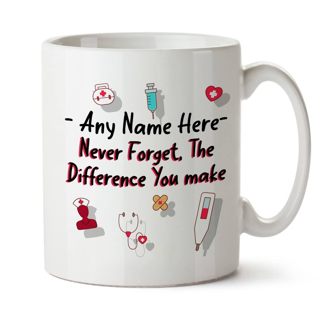 Inky Penguin - Never Forget The Difference You Make - Medical Personalised Mug, Ceramic, 11fl. oz.