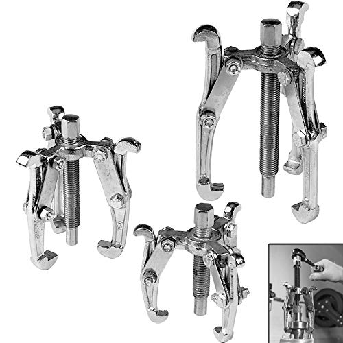 Juego de 3 extractores 75, 100 y 150 mm para extraer poleas, rodamientos, cojinetes, engranajes