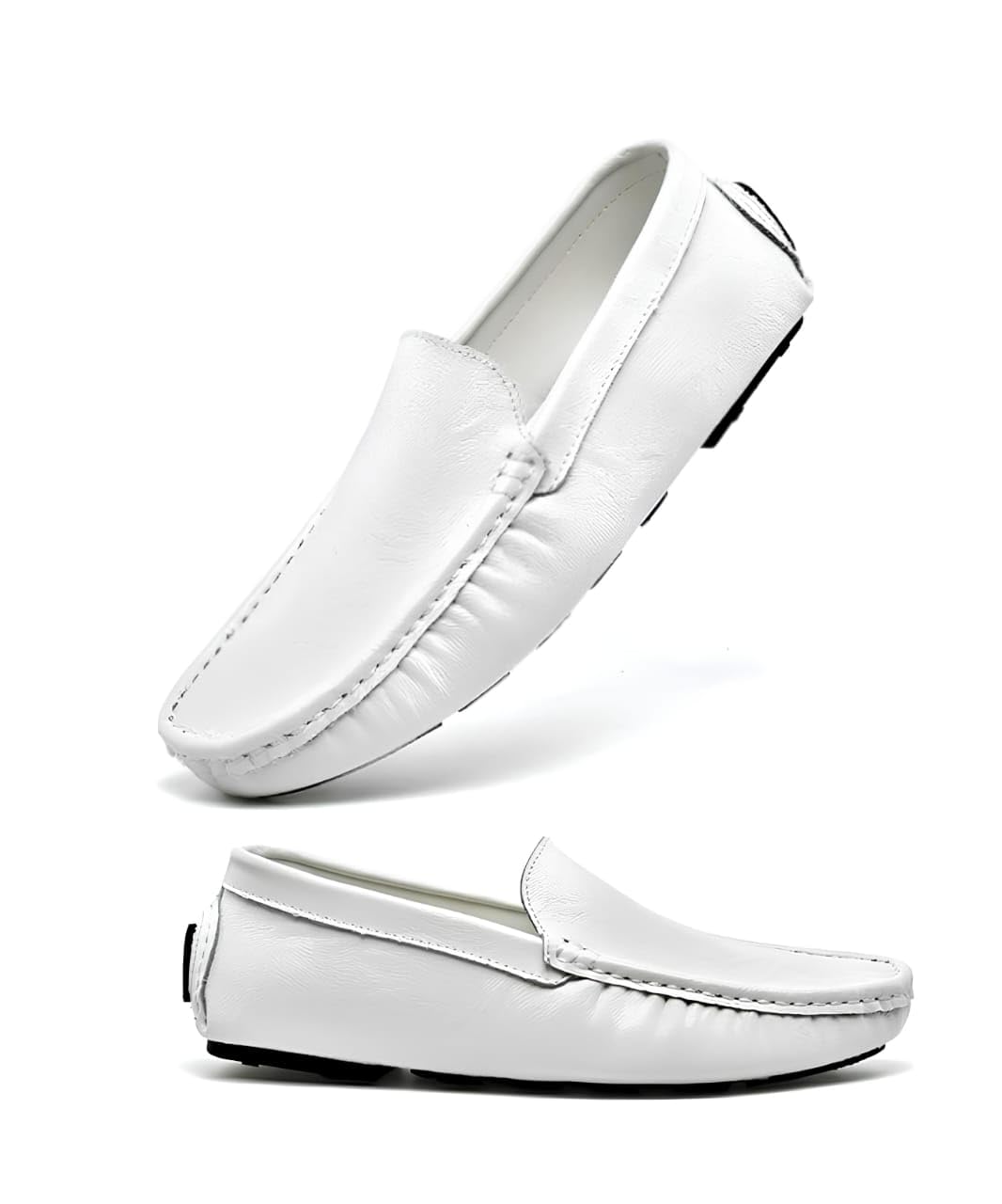 micheal feraas Mens Exquisite Leather Loafer - White-picture-18