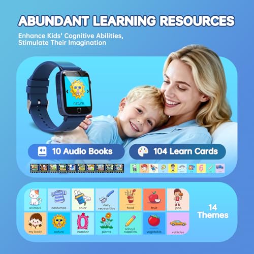 Image of Smart Watch for Kids with 26 Puzzle Games, HD Touch Screen Kids Watch, Camera, Music Player, Alarm Clock, Calculator, Pedometer, Learn Card - 12 /24hr Toys for Age 3-12 Year Old, Birthday Gift for Boys