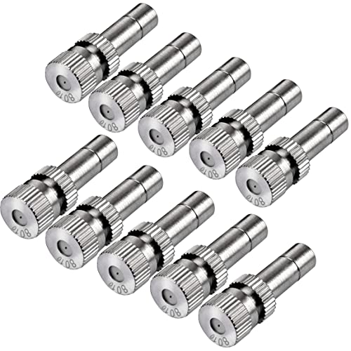 ATOPLEE 10pcs laiton basse pression brumisation pour Système de refroidissement Buses Humidification Pulvérisateur (0.8mm)