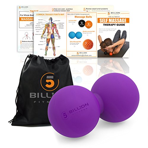 Image of 5BILLION FITNESS Peanut Massage Ball,Double Lacrosse Ball and Mobility Massage Ball for Physical Therapy - Deep Tissue Massage Tool for Myofascial Release, Muscle Relaxer, Acupoint Massage (Purple)
