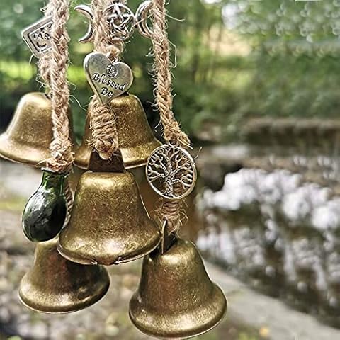 Witches Bells, Door Protection Charm, Boho Wind Chimes Hanging Ornaments for Porch, Garden, Window (48mm) Cover
