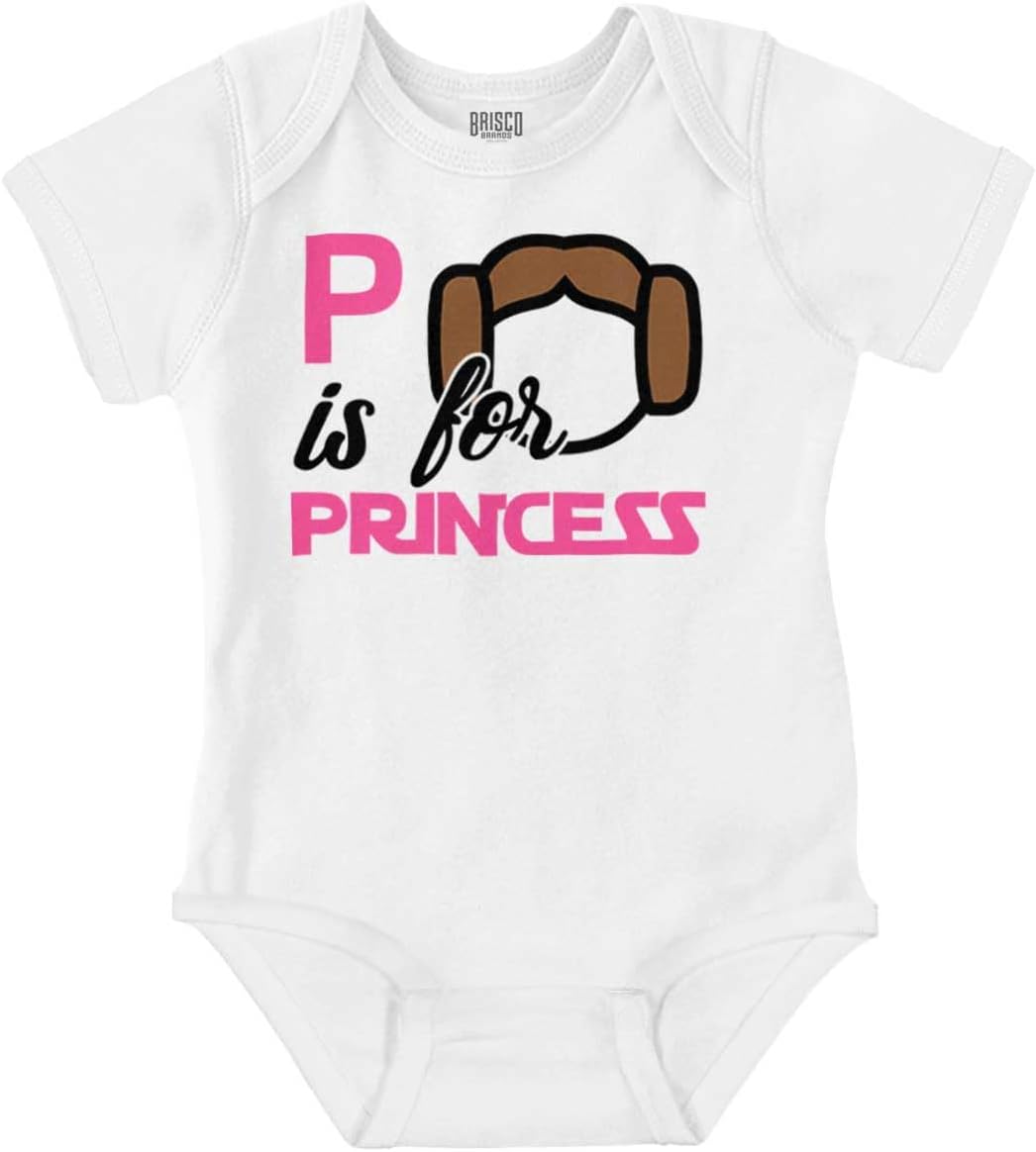 Brisco Brands P is for Princess Dark Galaxy Ruler Baby Bodysuit Jumper Girls