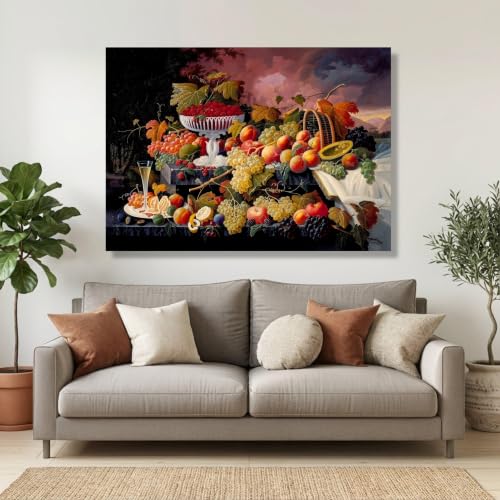 Décoration murale raisin et pêche style nature morte chic - 3