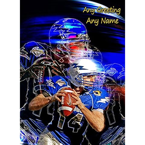 Personalised American Football Greeting Card Cover