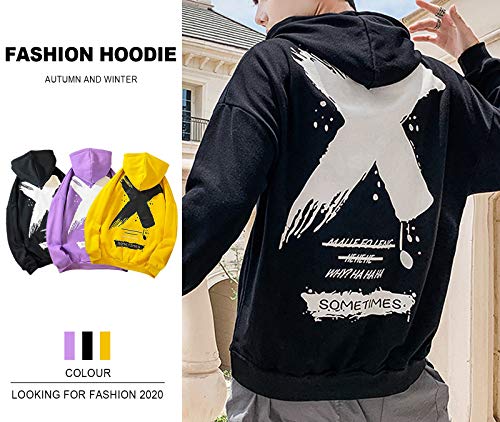 Covisoty Hoodies For Men & Woman Pullover Sweatshirt, Mens Fashion Hip-Hop Hooded Casual Long Sleeve Black Xl #TOP4