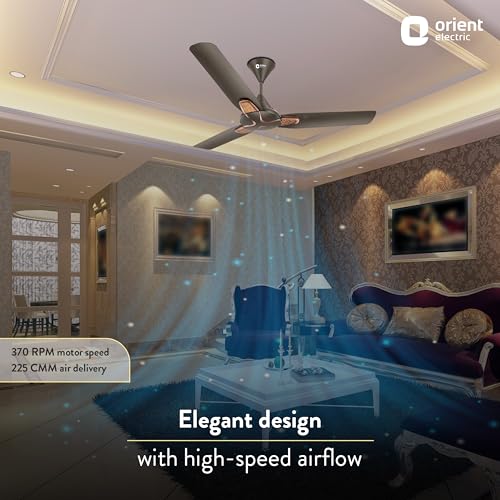 Image of Orient Electric Jazz Trendz 1200mm Ceiling Fan | Decorative Ceiling Fan for Home with High-Air Delivery | Durable Copper Motor (Metallic Bronze Copper, Pack of 1)