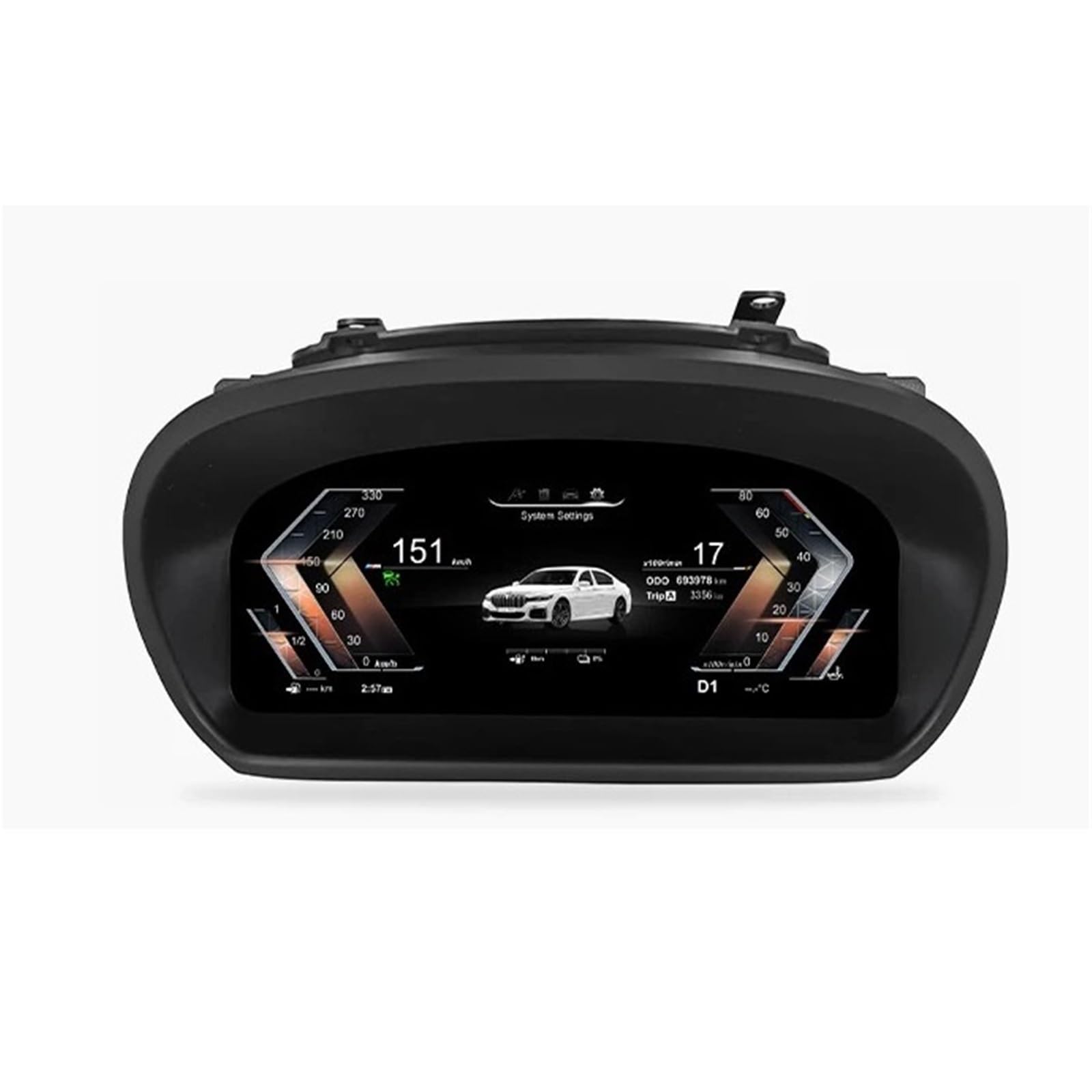 Ladedruckmessgerät, 31,2 cm (12,3 Zoll), digitales Armaturenbrett, passend für BMW 1er-Serie E81 E82 E87 E88 LCD-Instrumentententafel-Display, Cluster Multimedia