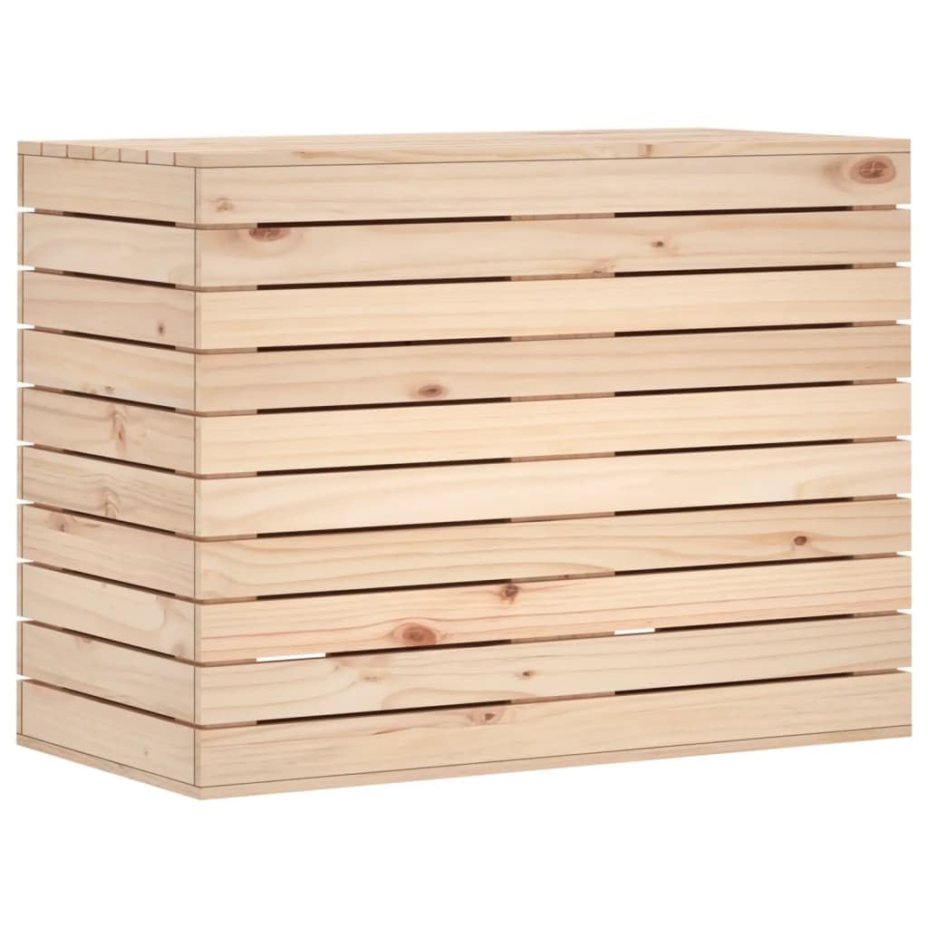 Mangloder Wäschetruhe aus massivem Kiefernholz 88,5 x 44 x 66 cm, Wäschekorb mit Deckel für Schmutzwäsche Aufbewahrung, Wäschesammler für Badezimmer und Waschküche