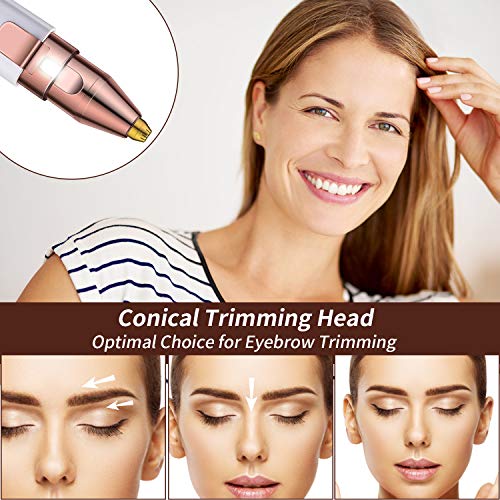 Aufgerüstet Elektrorasierer für Damen mit Licht,Elektrorasierer für Damen mit 2 Entfernungsköpfen geliefert,Augenbrauen Rasierund Gesichtshaarentferner für Gesicht Körper - Image 8