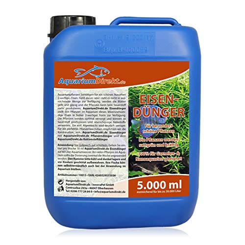AquariumDirekt Eisendünger (Versorgt die Pflanzen im Aquarium mit lebensnotwendigen Eisen - Auch für Garnelen- und Nanoaquarien), Größe:5 L