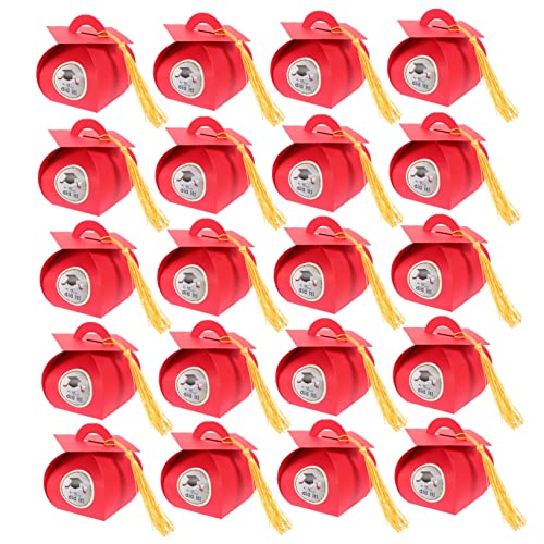 Uonlytech Caja De Dulces Con Forma De Gorro De Médico 50 Unidades Para Graduación Diploma Borla Roja