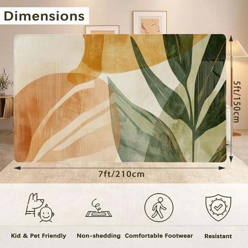 Tapete Boho Tropical Leaves lavable 215x152 cm miniatura 2