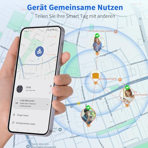 CooAoo Smart Tag Android Tracker, Schlüsselfinder kompatibel mit Google Find Hub Koffer Tracker ohne ABO Bluetooth KeyFinder für Koffer, Schlüssel, Gepäck, Taschen, 4er Pack