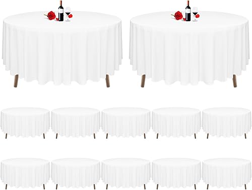 Miniatura 8 de Paquete de 12 manteles color beige de 60 x 102 pulgadas, manteles rectangulares para mesas rectangulares de 6 pies, mantel de tela de poliéster