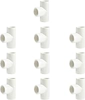 FangKingNo 10-Pack 3/4" PVC Schedule 40 3-Way Tee Fittings - Socket x Socket x Socket, ASTM D2466, Corrosion-Resistant Adapters