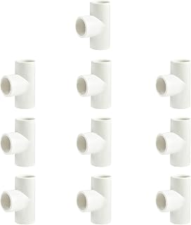FangKingNo 10-Pack 3/4" PVC Schedule 40 3-Way Tee Fittings - Socket x Socket x Socket, ASTM D2466, Corrosion-Resistant Adapters