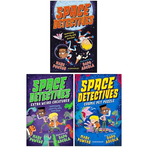 Space Detectives Series 3 Books Collection Set By Mark Powers (Space Detectives, Extra Weird Creatures & Cosmic Pet Puzzle)