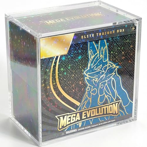 PKMN ETB Elite Trainer Box Acrylic Display Case w/ Holographic Foil | Shiny TCG Packs & Trading