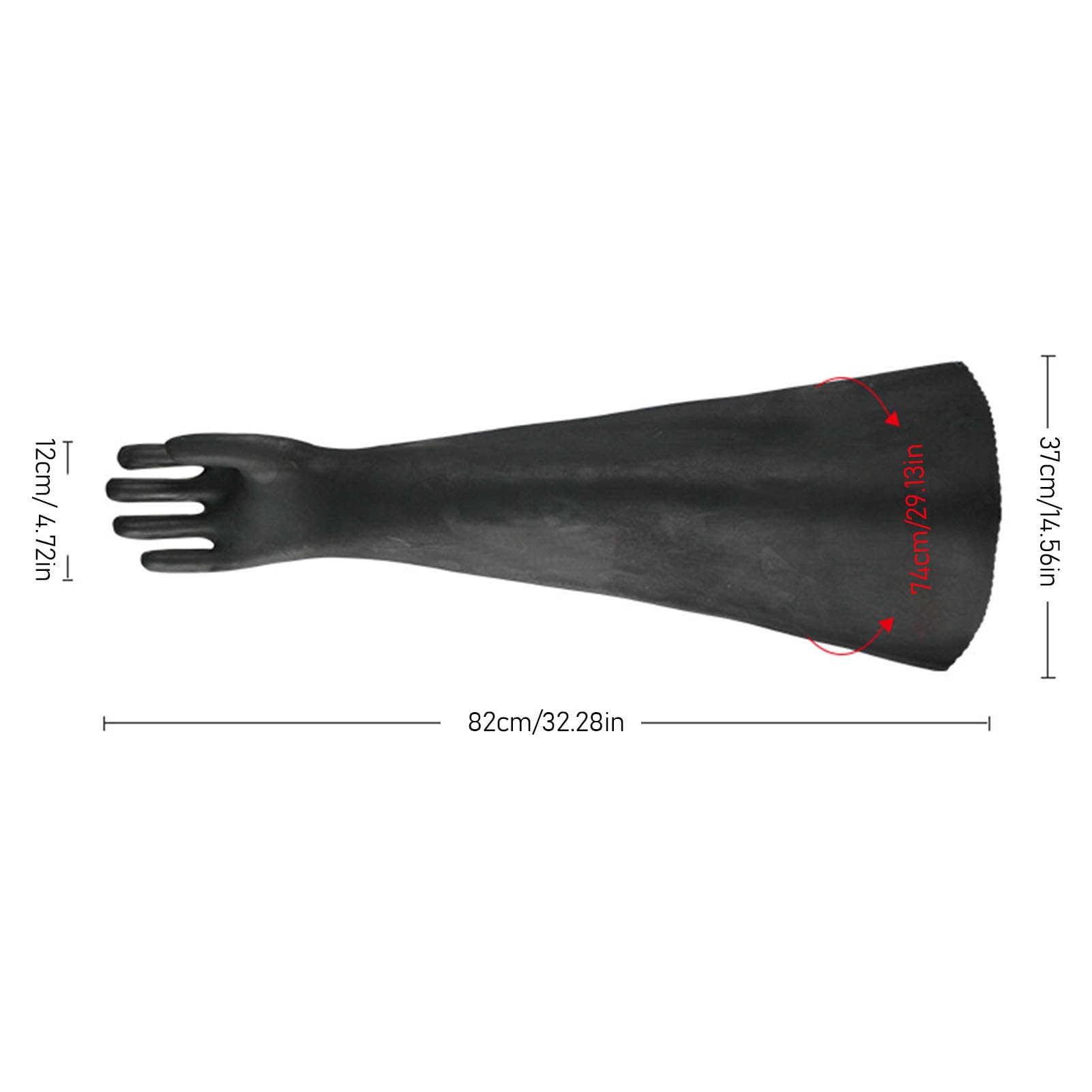 Fockety Guantes resistentes para chorro de arenas, 1 par de guantes de látex resistentes al desgaste de 82 cm para cabina de chorro de arenas, para trabajo de seguridad con chorro