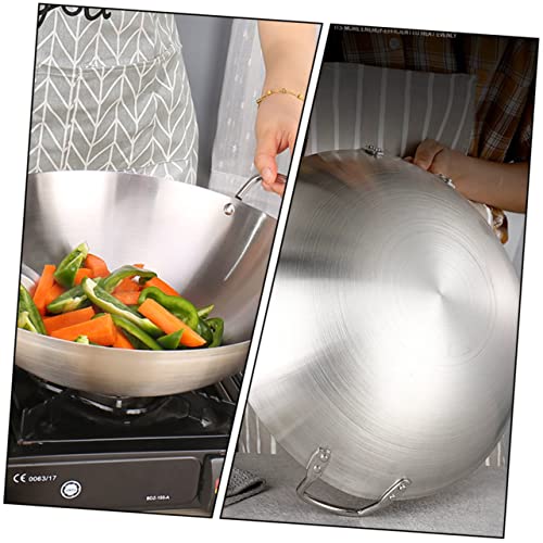 Wok de acero inoxidable con doble mango 1pc miniatura 4