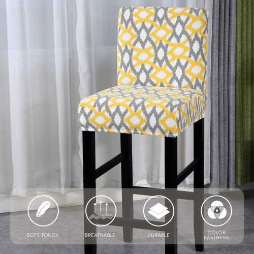 Searchi Stretch Bar Stool Covers Set Of 4, Stretch Removable Washable Bar Stool Chair Cover Slipcovers, Counter Stool Bar Chair Covers For Kitchen Pub Dining Room Cafe Furniture(Yellow) #TOP2
