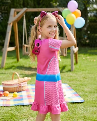 Vestido corto superhéroe con orejas y máscara para niñas miniatura 5