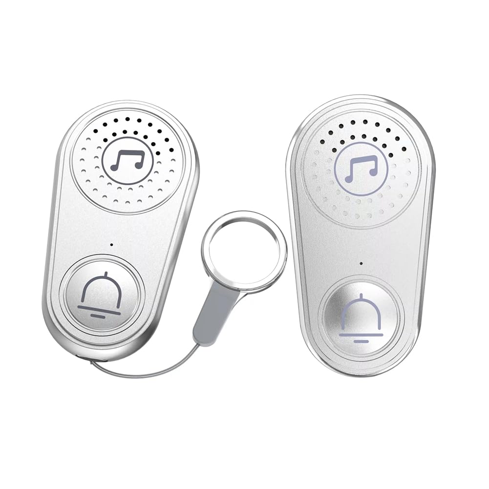 UDSKNV[KSL Call Button Doorbell for Disabled Older Child Wireless Intercom Call System Silver