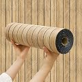 Wood Slat Peel and Stick 3D Wall Panel -23.6"x118"Soundproof Self-Adhesive Wall Sticker, Removable Thick PVC Slat Contact Paper for Kitchen, Bedroom,Ceiling Wall Decoration(Dark Brown,19Sq.ft)