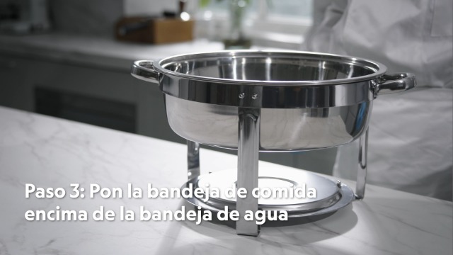 Juego De 6 Calentadores De Buffet Redondos De Acero Inoxidable - 5L Cada Uno, Con Tapa Y Bandeja De Agua, Para Eventos Y Catering
