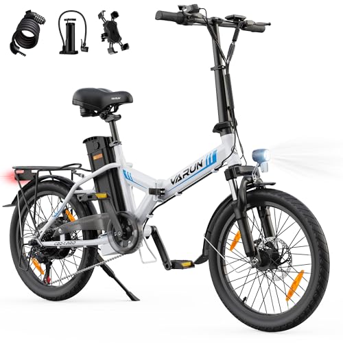 VARUN E Bike, 20 Zoll E-Bike Klapprad mit 48V 624 Wh Akku, Max 100 KM, Ebike Damen Herren mit 250W Motor, 25KM/H, 7-Gang, Elektrofahrrad City Ebike für Pendler und Camping, EU-Konformes, Weiß