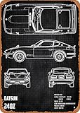 Maße: 20 x 30 cm. Datsun 240Z Metall-Blechschild 20,3 x 30,5 cm Auto Black Edition Vintage Poster Männerhöhle Deko