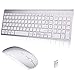 Price comparison product image Wireless Keyboard and Mouse combo,Full Size & Ultra Thin Compact Keyboards and Mouse (UK layout) for Laptop Notebook Mac PC Computer Windows OS Android (LC-TZ22, silver)