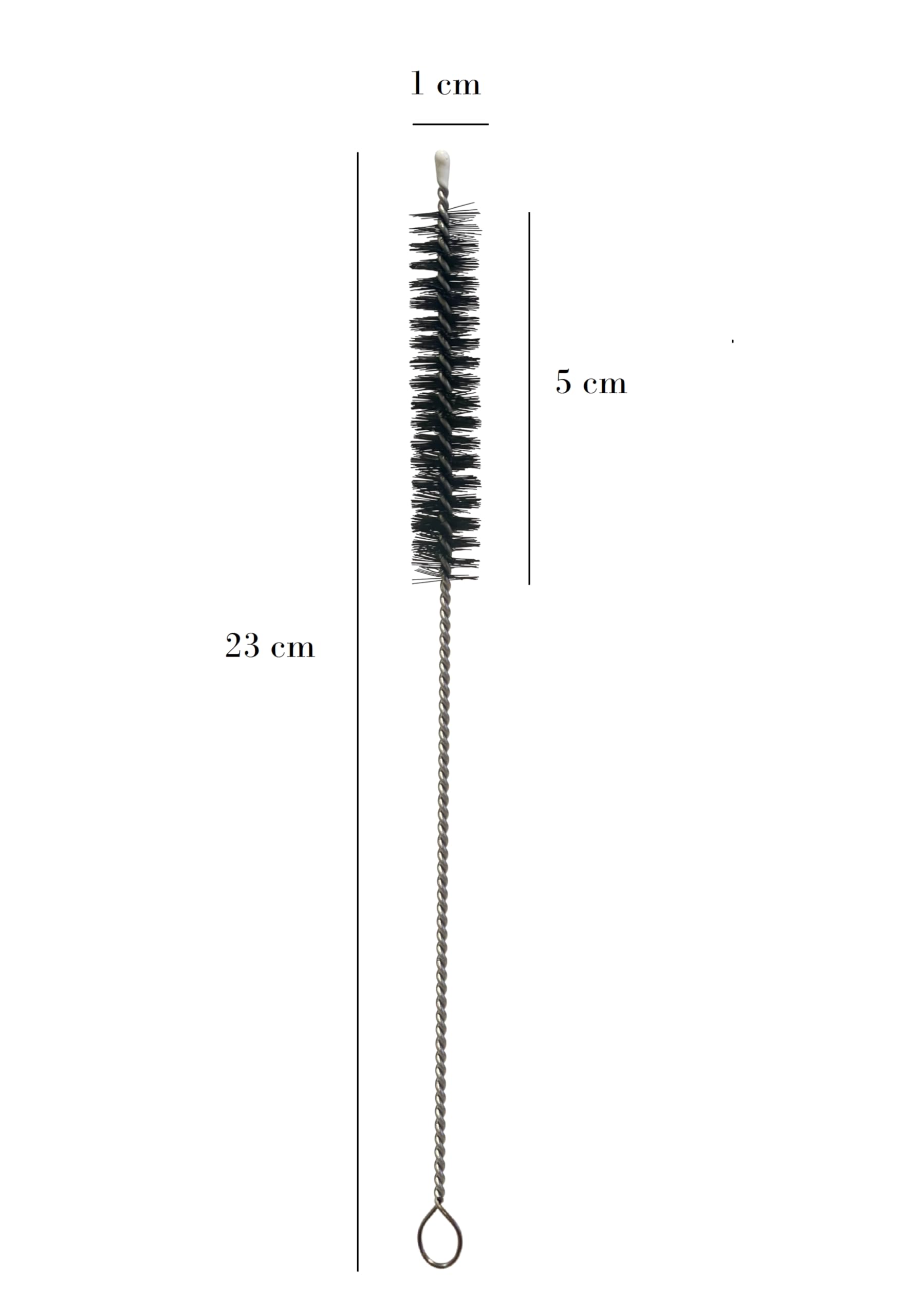 Lot de 3 brosses à paille, 23 cm, pour nettoyer les pailles, les petits tubes, accessoires de biberon, les tubes à essai, idéal pour les ouvertures étroites (noir) - 5