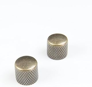 2x Dome Knobs JB Tele Style, for 6mm Shaft, Push-on, Antique-Brass