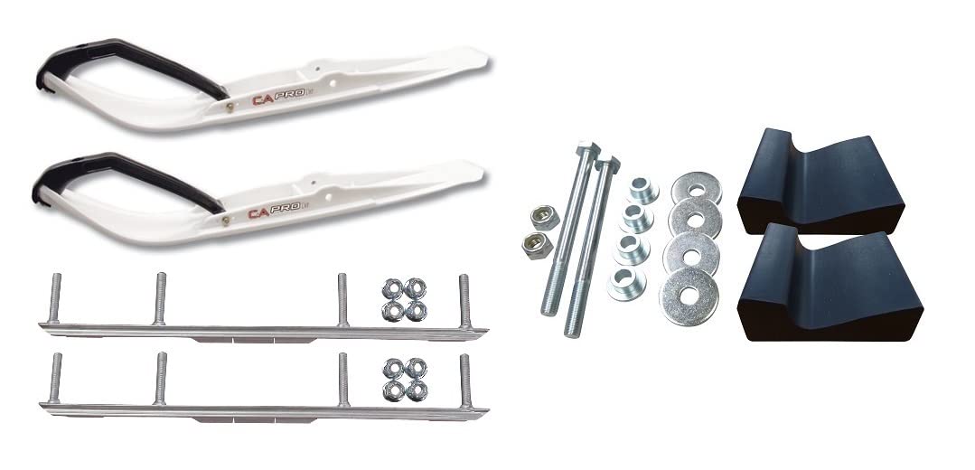 C&A Pro White Razor Snowmobile Skis w/ 4.5