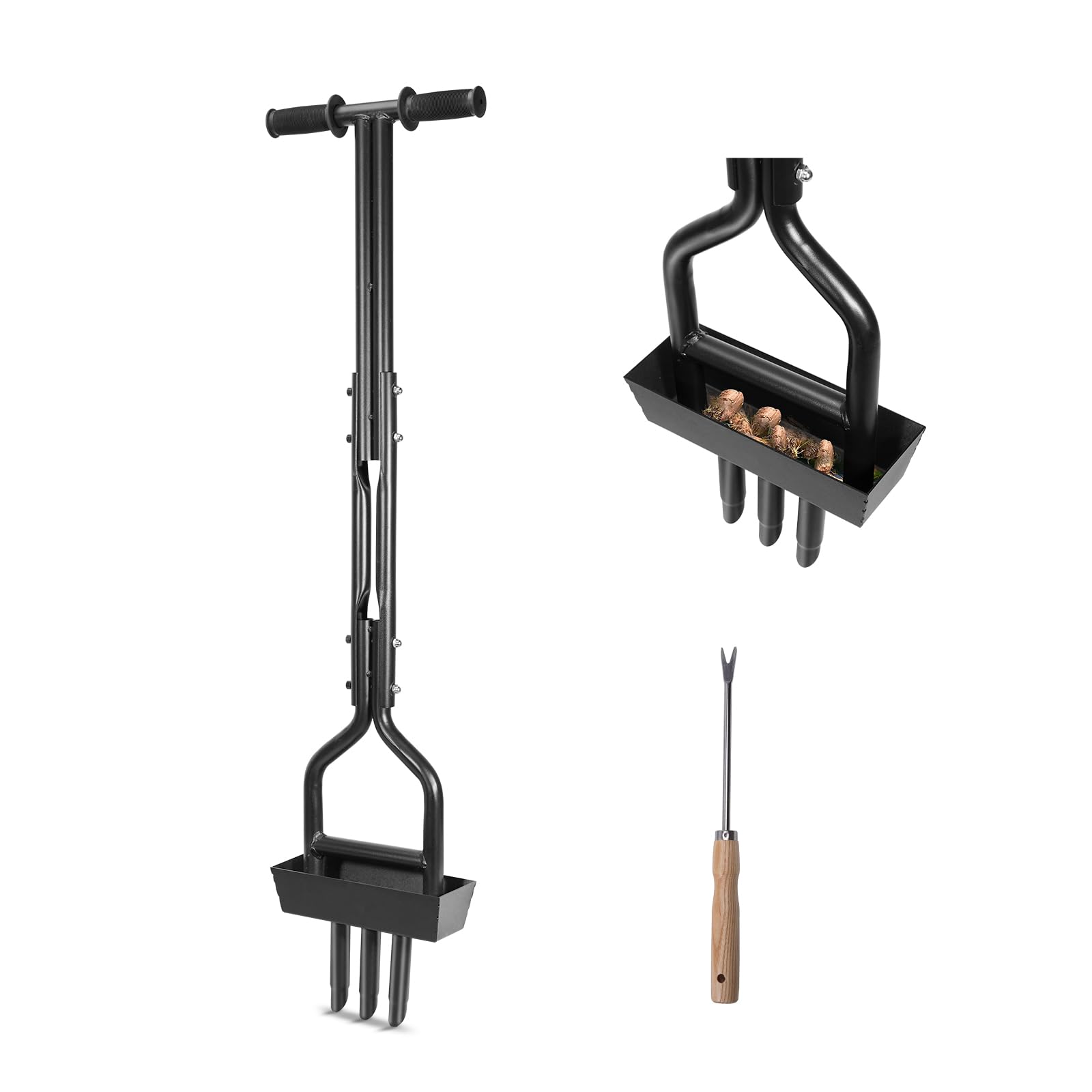 HYCHIKA Aeratore per Terreni e Prati compattati, 3 Tubi di Estrazione del Terreno PCS