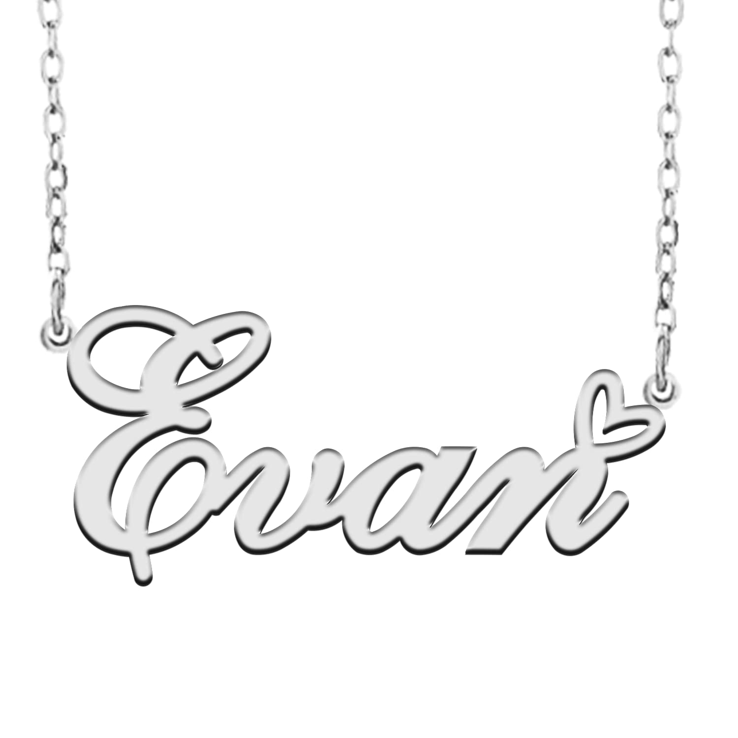 RONKAHSHOW Custom Pendant Name Necklace Customized Personalized with Heart Necklace Best Gift for Women New Year Birthday Mother’s day Christmas wedding Party