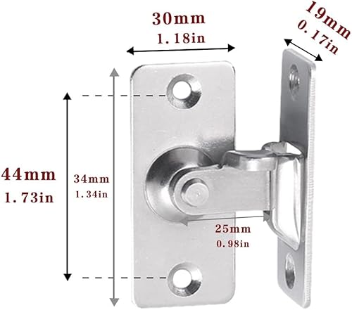 Miniatura 2 de Paquete de 2 pestillos de puerta de tamaño mini de 90 grados, cerradura de puerta pequeña de granero con perno deslizante, pestillo de bloqueo de
