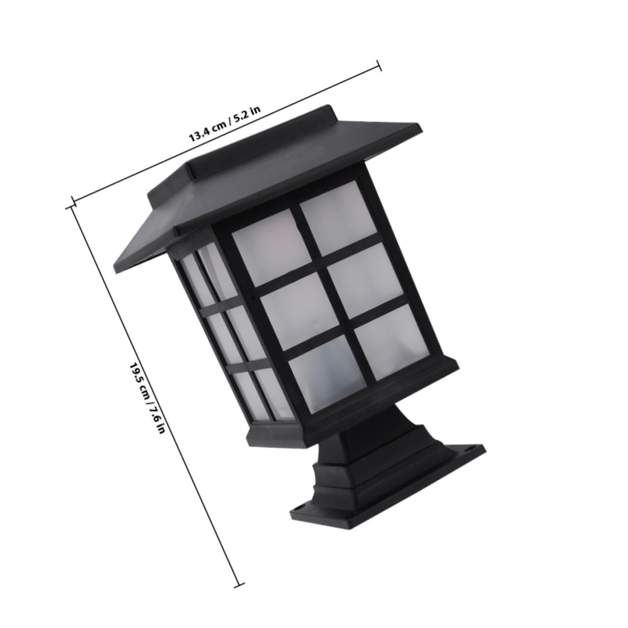 2 Pezzi Lampada Solare da Colonna Nera LED per Giardino Esterno