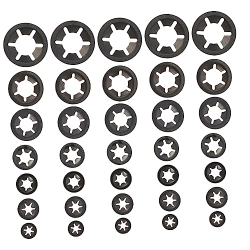 MUCKLILY Bearing Clamp Retaining Ring Set 7 Sizes Washers for Fasteners Practical Kit