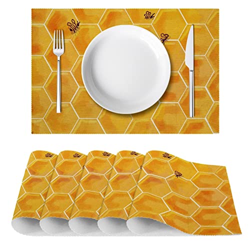 Sets de table forme ruche antidérapants pour protéger la table des plats chauds, lot de 6 - 3