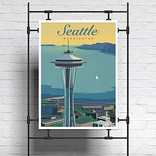 Xtvin Usa Seattle America Vintage Travel Poster Art Print Painting Home Decoration Gift 12X18Inch #TOP5
