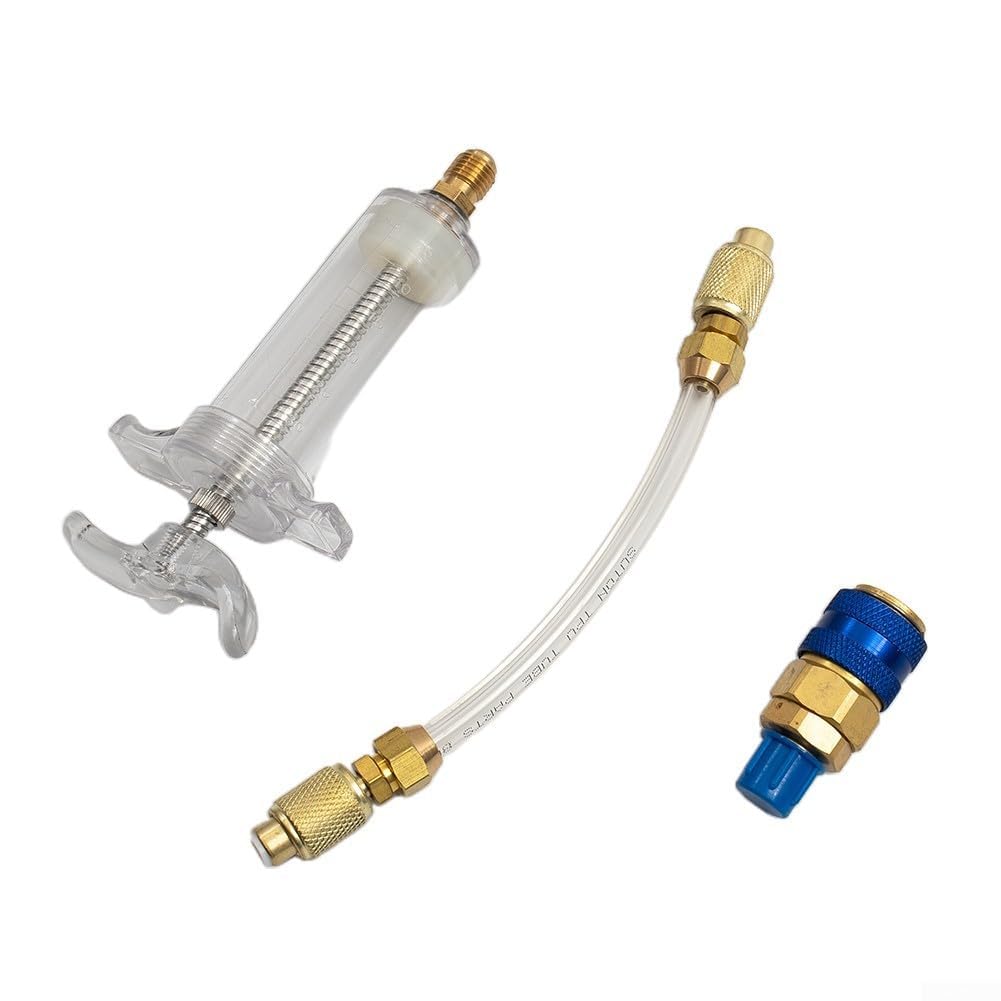 Inyector de aceite de 30 ml para R134a con acoplamiento rápido de 1/4 pulgadas, ideal para uso en aire acondicionado