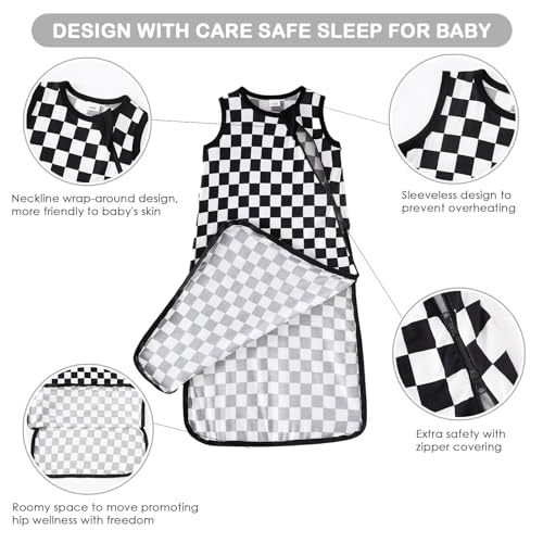 Image of Rayon Made from Bamboo Baby Sleep Sack 0.5 Tog Infant Toddler Sleeping Sack 2-Way Zipper Baby Wearable Blanket
