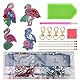 VETPW 4 Stück 5D DIY Diamant Malerei Schlüsselbund mit Flamingo Muster, Doppelseitig DIY Full Drill Diamond Pasted Painting Keychain für Damen Geldbörse Rucksack Handtasche Dekoration