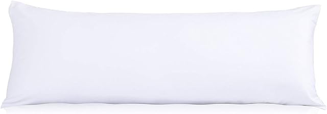 Sleep&Snuggle Long Bolster Pillowcase to Fit Super King 72/ 182cm Body Pillow Neck Support Pregnancy Maternity Orthopaedic Support Comfort and Soft Case - White