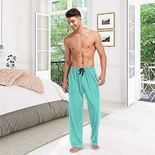 Turquiose Teal Mens Pajama Pants Lounge Bottoms Soft Sleep Pants XL2