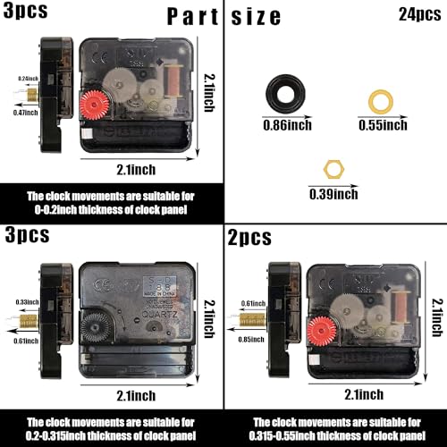 Paraor CSMGF10002 8 Pcs High Torque Quartz Clock Movement Mechanism Replacement Clock Kit thumb #2